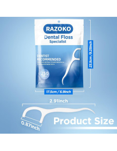 Palillos de Hilo Dental RAZOKO 500 Pcs Alta Tensión 2