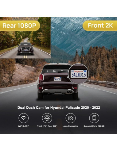 Cámara de Tablero Doble Fitcamx 2K Hyundai Palisade 2020-2022