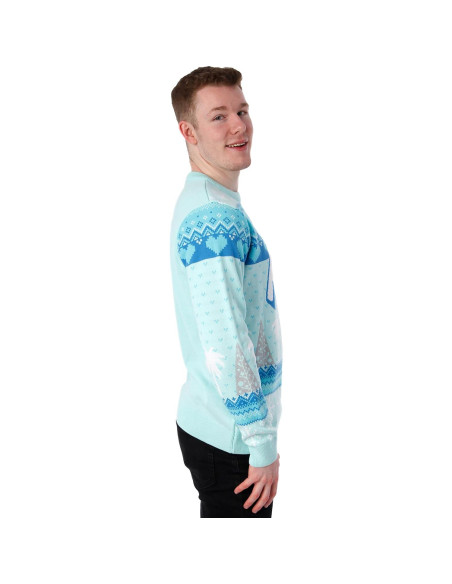 Suéter Navideño Azul Barbie Ken para Hombres - Talla Grande