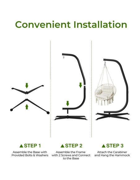 Soporte de Hamaca Greenstell C Colgante 150kg Negro
