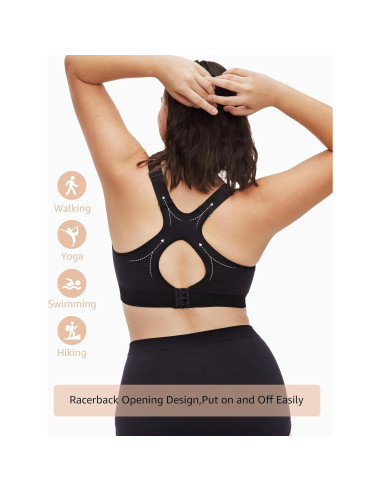 Sujetador de Lactancia HOFISH Sin Aros Mediano Negro