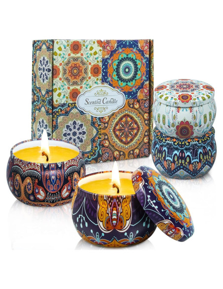 Juego de Velas Aromáticas de Soja JHT 4pcs 125g Relajantes