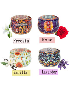 Juego de Velas Aromáticas de Soja JHT 4pcs 125g Relajantes 2