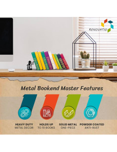 Soporte de Libros de Metal Renovatio - Modelo Maestro Negro 2