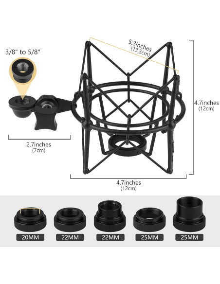 Soporte de Micrófono Antivibración Geekria para MXL 440, 770, 990