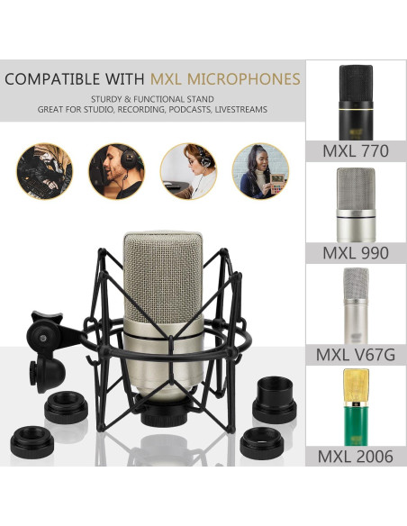 Soporte de Micrófono Antivibración Geekria para MXL 440, 770, 990