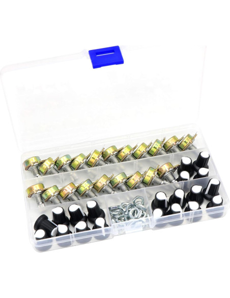 Potenciómetro Lineal Rotativo B10K Zovfam con Kit Completo