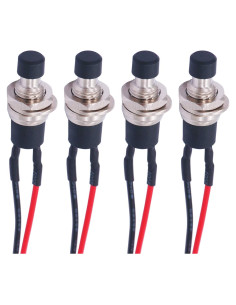 Interruptor de Botón de Presión Twidec 3A 250V 4 Pcs Negro