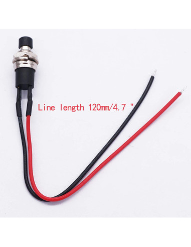 Interruptor de Botón de Presión Twidec 3A 250V 4 Pcs Negro