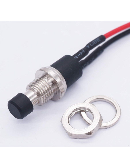 Interruptor de Botón de Presión Twidec 3A 250V 4 Pcs Negro