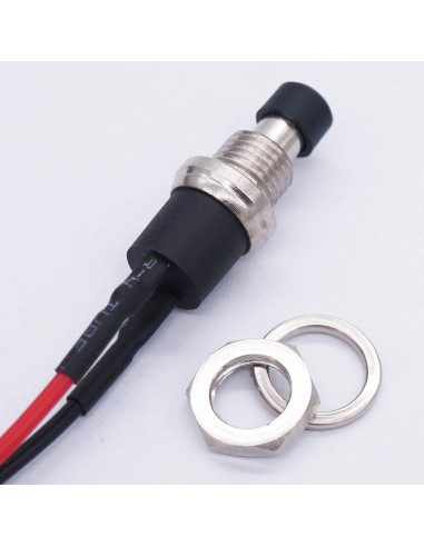 Interruptor de Botón de Presión Twidec 3A 250V 4 Pcs Negro