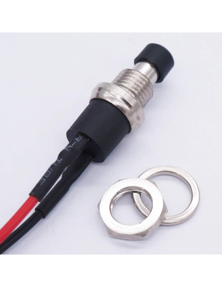 Interruptor de Botón de Presión Twidec 3A 250V 4 Pcs Negro