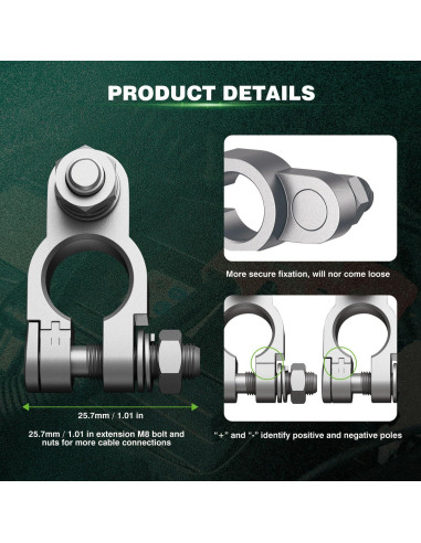Conectores de Terminal de Batería Techie 2PCS Alta Resistencia