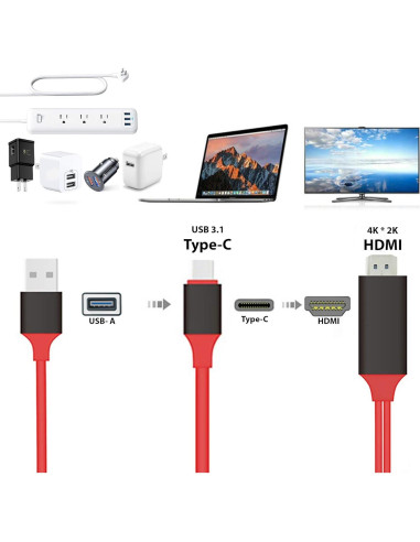 Cable HDMI USB-C 4K Works 2m para DJI Osmo Pocket