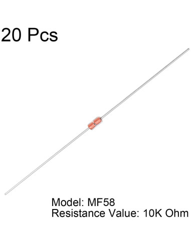 20 Termistores NTC MF58 10K Ohm uxcell Sellados en Vidrio