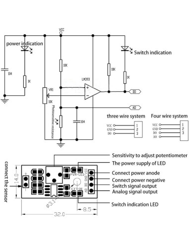 10 Módulos Sensor Fotosensible Gowoops 3.2x1.4cm Luz