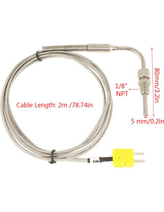 Termopar Tipo K Chazcool EGT 0-1250C Sonda Acero Inoxidable 2