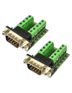 Adaptador DB9 Macho RS232 a Terminal HiLetgo - 2 Piezas