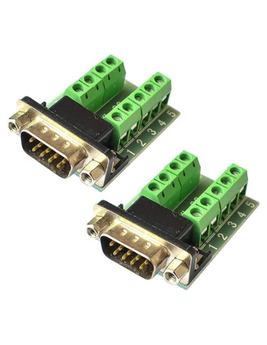 Adaptador DB9 Macho RS232 a Terminal HiLetgo - 2 Piezas