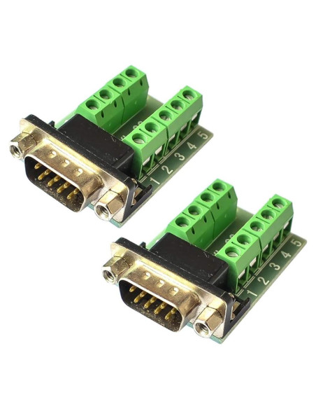 Adaptador DB9 Macho RS232 a Terminal HiLetgo - 2 Piezas