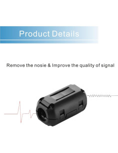 Paquete de 10 Perlas de Ferrita 9MM iSKUKA - Clip para Cable 2