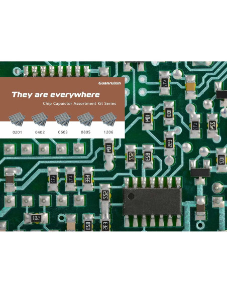 Kit de Capacitores Chip Guanruixin 2610PCS EIA 1206 1pF-100uF