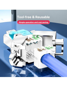 Conectores RJ45 Sin Herramienta CNCOB 10Gbps Cat6 Cat7 2Pcs 2