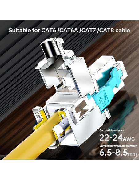 Conectores RJ45 Sin Herramienta CNCOB 10Gbps Cat6 Cat7 2Pcs