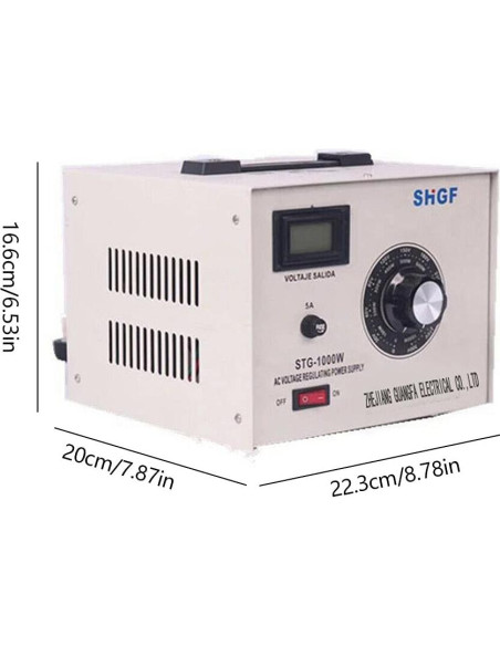 Regulador de Voltaje Automático STG-1000W 0-300V con Pantalla LCD