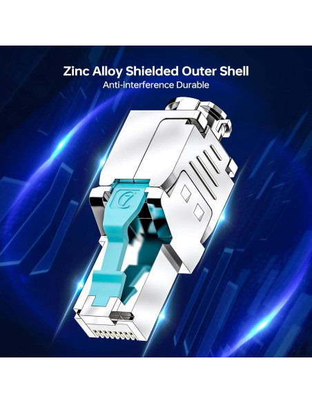 Conectores RJ45 Sin Herramienta CNCOB 10Gbps Cat6 Cat7 2Pcs