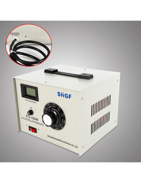 Regulador de Voltaje Automático STG-1000W 0-300V con Pantalla LCD