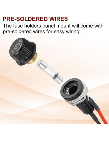 Soporte de Fusible Montaje en Panel MECCANIXITY 1A 5x20mm