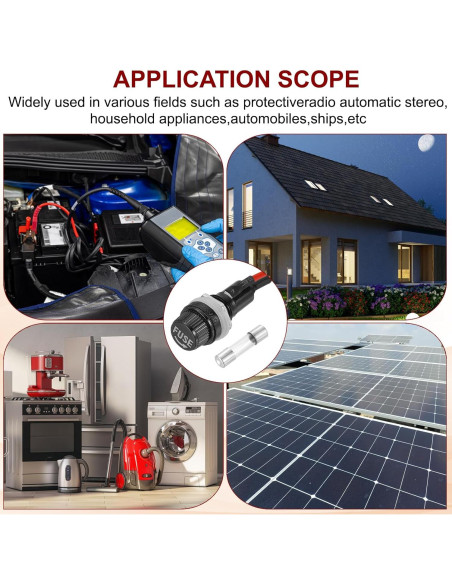 Soporte de Fusible Montaje en Panel MECCANIXITY 1A 5x20mm