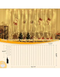 Luces de Cortina Ollny 600LED 6m x 3m IP67 con Control Remoto 2