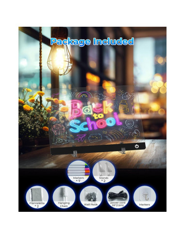 Tablero LED de Dibujo ITENGHUA 34.8x25.4cm 7 Colores