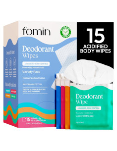 Toallitas Desodorantes Fomin Mini Viaje 15 Unidades Biodegradables