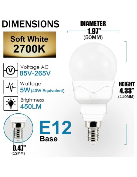 Bombillas LED RGBW iLC E12 5W 2700K Control Remoto Paquete 4