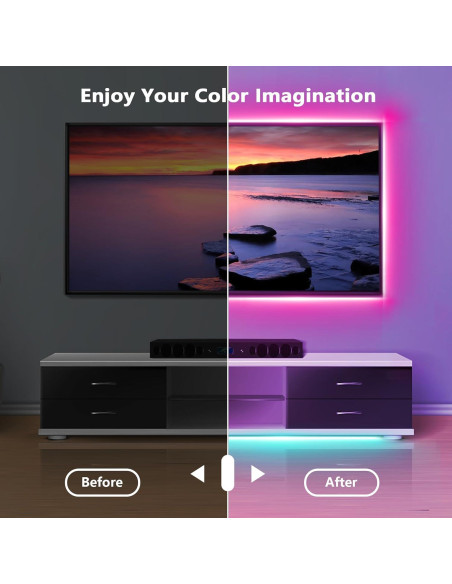 Luces LED RGB NBBUFF 200ft con Control Remoto y APP