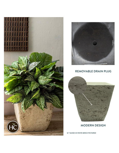 Macetero Cuadrado Alto HC Companies 58.4 cm Resistente Exterior