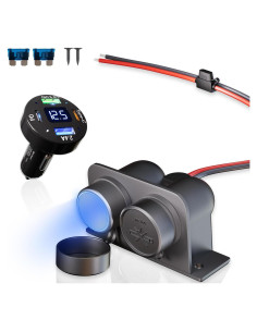 Toma de Mechero 12V Doble Salida con Cargador USB QC3.0