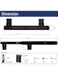 Deslizadores de teclado TRIPLE DEER 35.56 cm con soporte ajustable 2