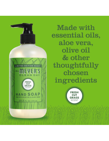 Jabón de Mano Líquido Mrs. Meyer's 3x12.5oz Césped Cortado Fresco