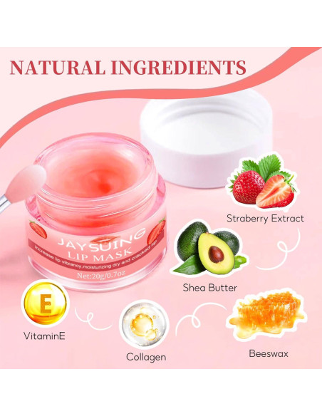 Mascarilla Labial Nocturna Jaysuing 20g Hidratante con Colágeno