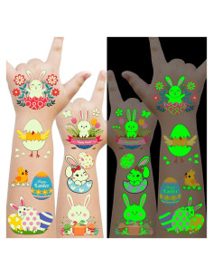 Tatuajes Temporales Luminiscentes Cerlaza para Pascua - 10 Hojas