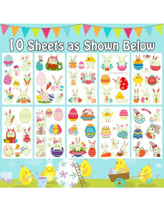 Tatuajes Temporales Luminiscentes Cerlaza para Pascua - 10 Hojas 2