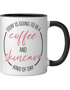 Taza de Cerámica 11 oz Negra/Blanca para Esteticistas 2