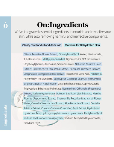 Suavizante Revitalizante ONGREDIENTS 250ml | Tónico Hidratante Vegano