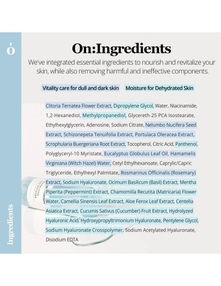 Suavizante Revitalizante ONGREDIENTS 250ml | Tónico Hidratante Vegano