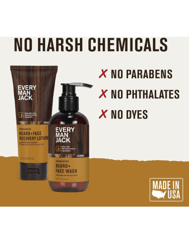 Every Man Jack Set de Lavado y Loción para Barba y Cara - Sándalo