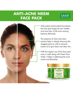 Paquete Facial Anti-acné Vaadi Herbals Neem y Cúrcuma 600g 2